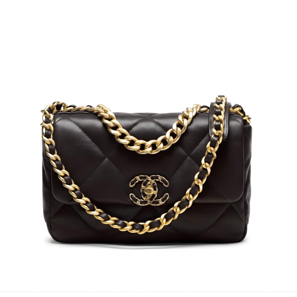Chanel 19 ハンドバッグ（光沢ゴールド＆シルバートーン／ブラック） 26cm AS1160 B04852 94305