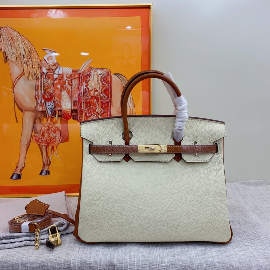 Hermes Birkin 30 Togo Brushed Leather Gold Hardware Beige Brown 30Cm - 画像 (2)
