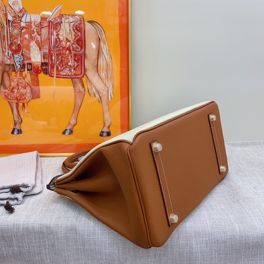 Hermes Birkin 30 Togo Brushed Leather Gold Hardware Beige Brown 30Cm - 画像 (5)
