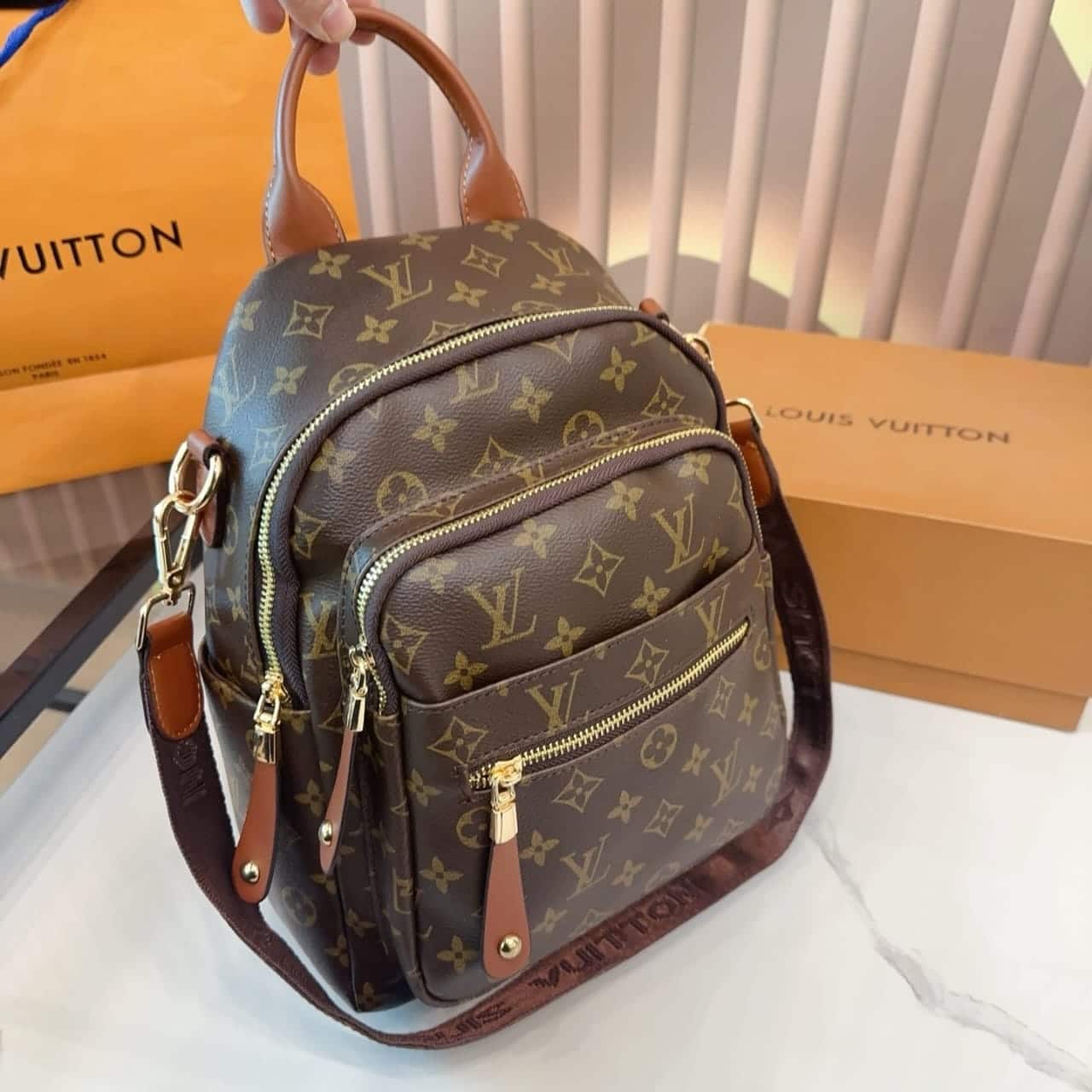 Louis Vuitton Backpack Monogram Dark Brown 28Cm - 画像 (4)