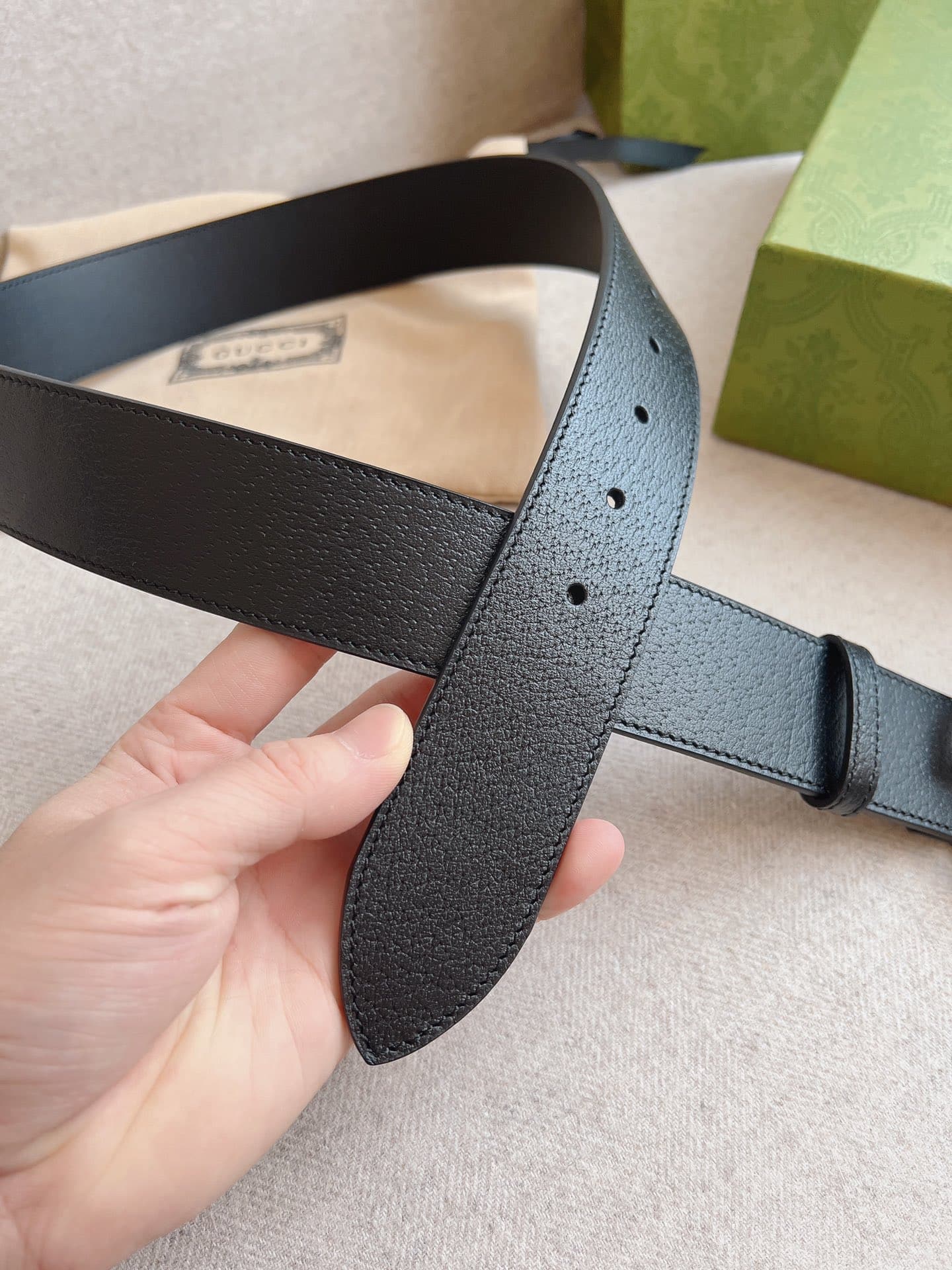 Gucci Mamon Gg Silver Logo Belt 4Cm - 画像 (4)