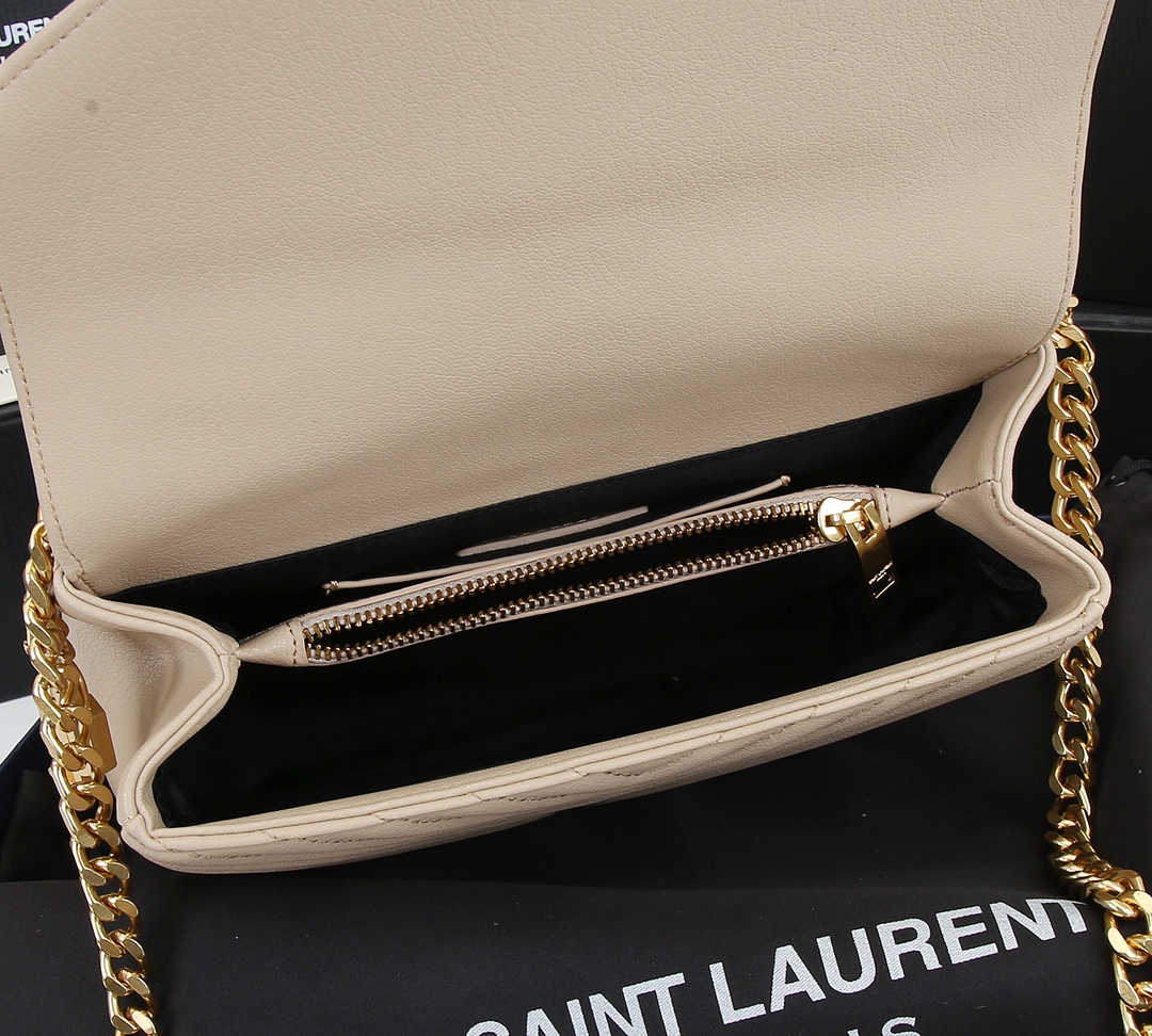 Saint Laurent Collège Medium Chain Bag In Quilted Leather Beige 24Cm 600279Brm072721 - 画像 (7)
