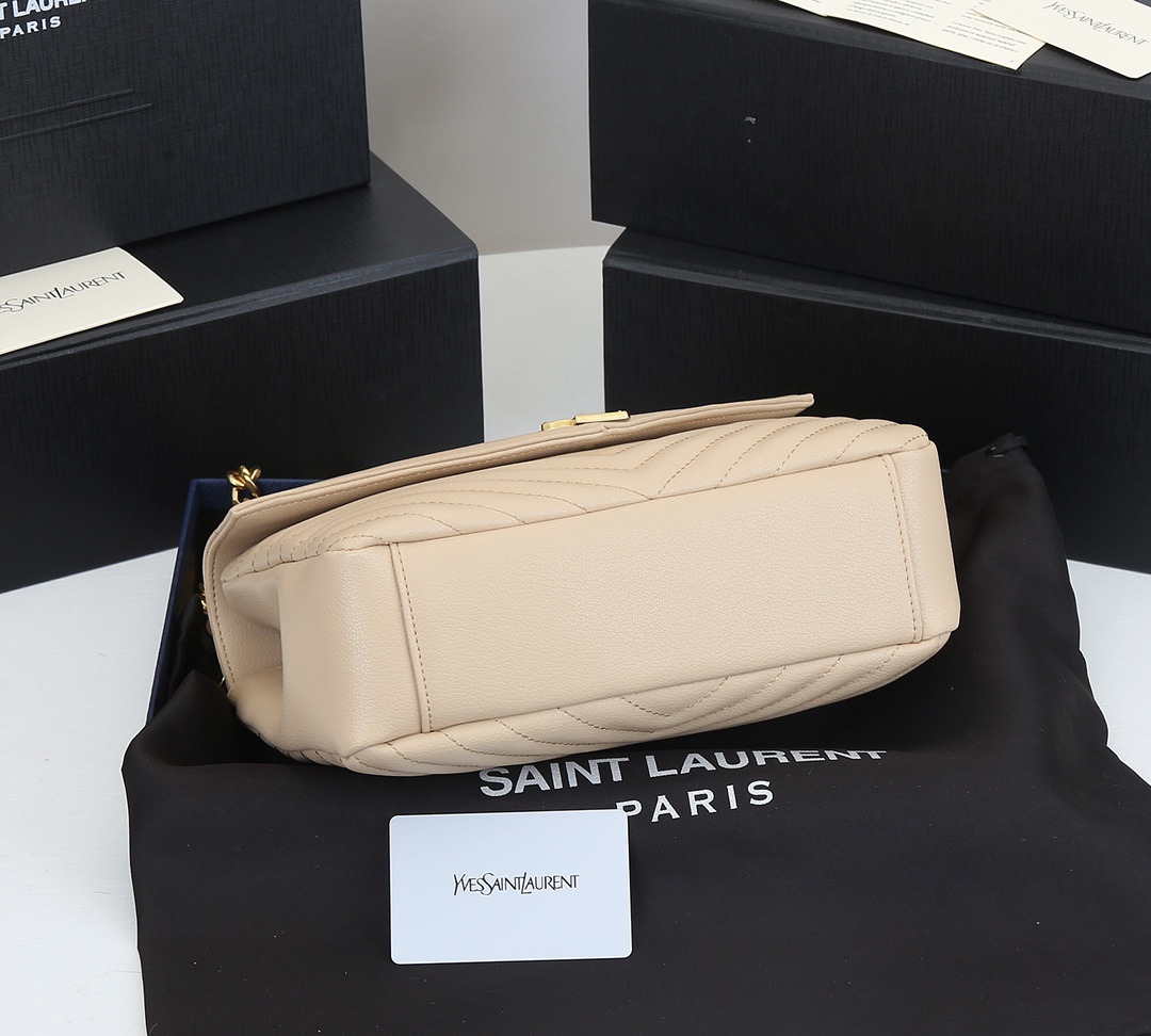 Saint Laurent Collège Medium Chain Bag In Quilted Leather Beige 24Cm 600279Brm072721 - 画像 (5)
