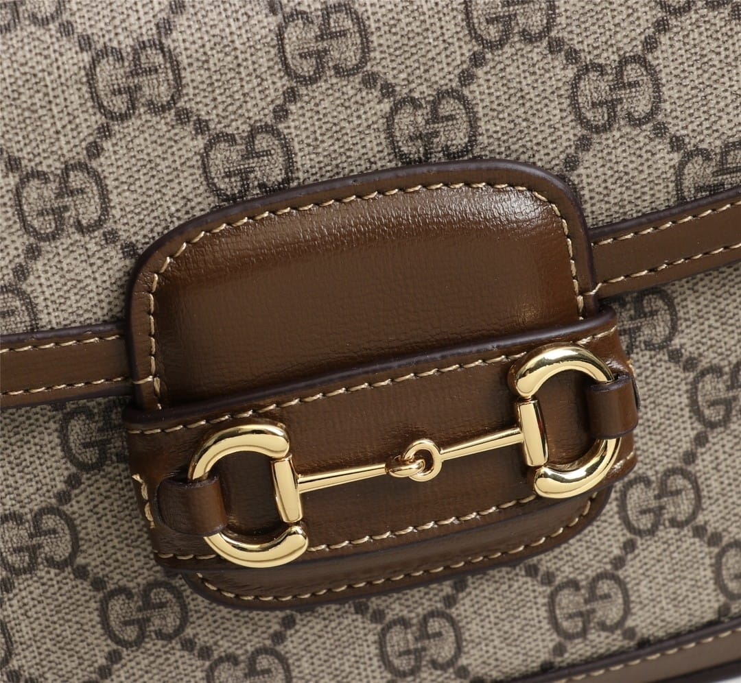 Gucci Horsebit 1955 Small GG Supreme Shoulder Bag Brown 20cm 658574 HUHHG 8565 - 画像 (7)