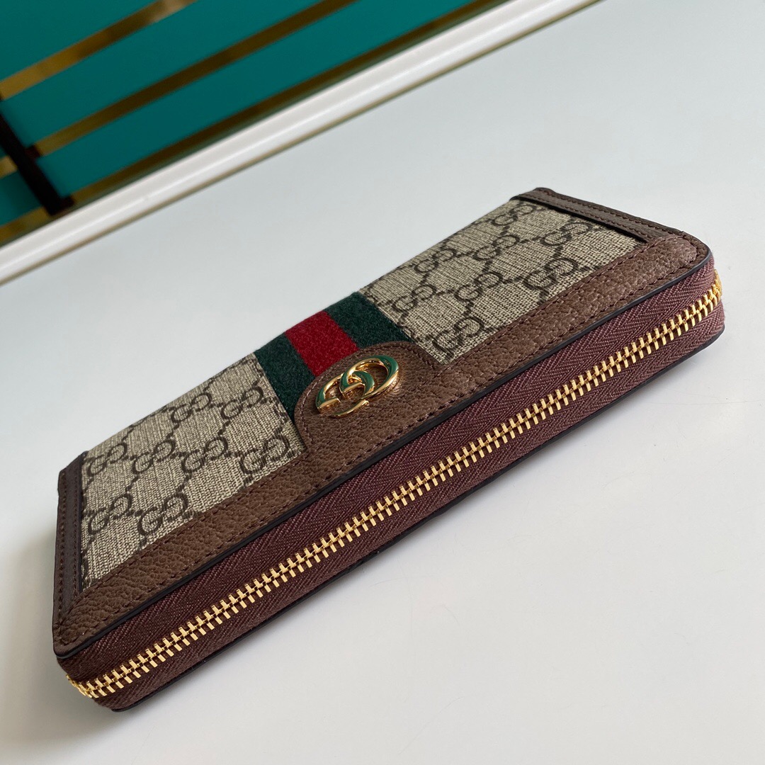 GUCCI グッチ オフィディア ジップアラウンドウォレット GGスプリーム ブラウン 19cm 523154 96IWG 8745 - 画像 (3)