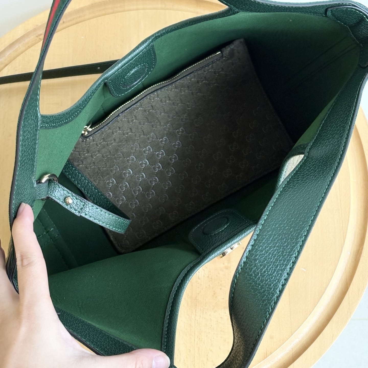 GUCCI グッチ ジリオ スモールトートバッグ ダークグリーン 25cm - 画像 (7)