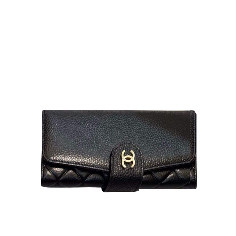 CHANEL シャネル クラシック ロングフラップウォレット ブラック 19cm