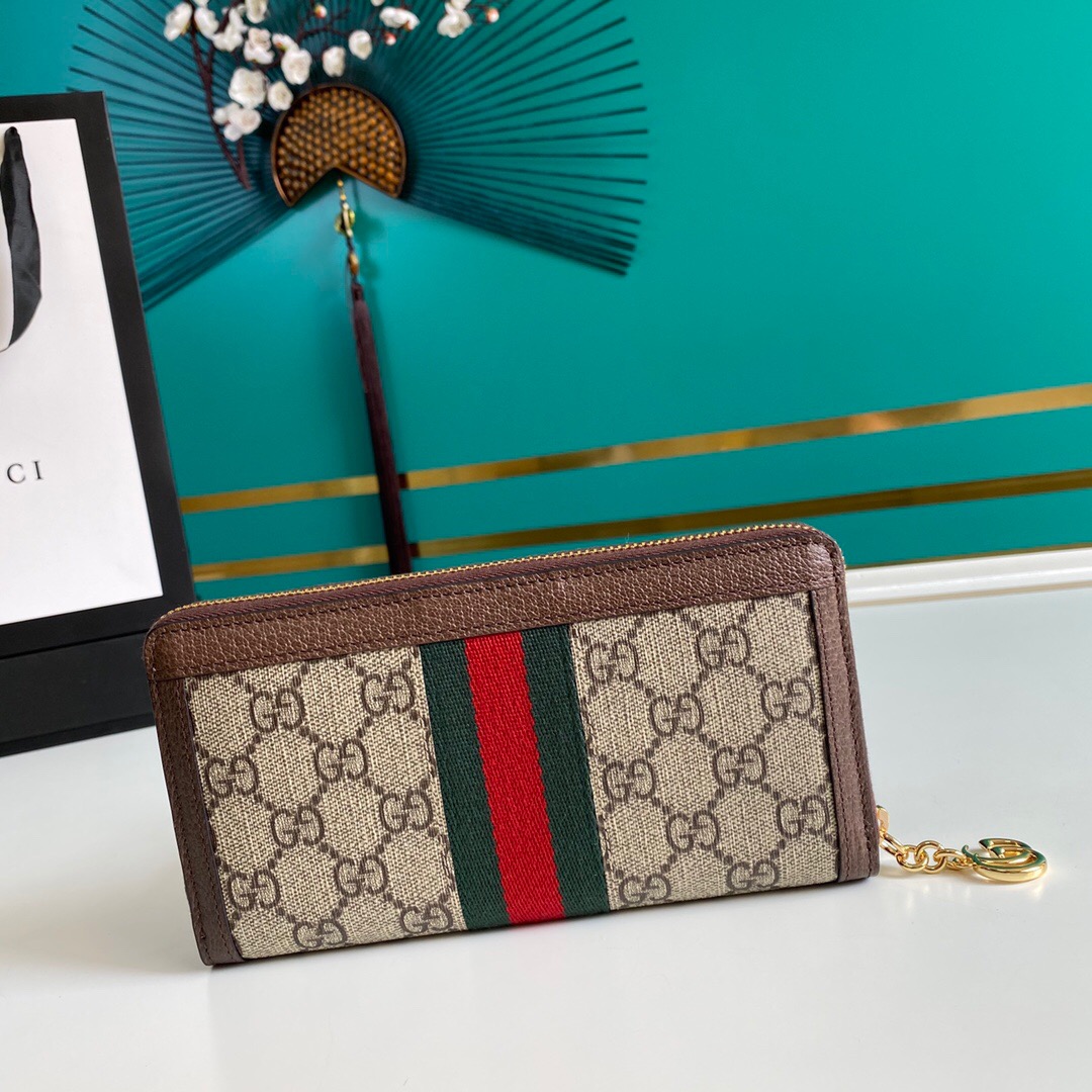 GUCCI グッチ オフィディア ジップアラウンドウォレット GGスプリーム ブラウン 19cm 523154 96IWG 8745 - 画像 (4)