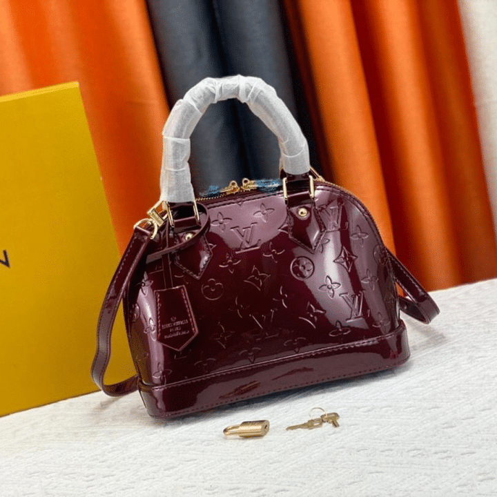 Louis Vuitton Alma BB Monogram Vernis Leather Dark Red 23Cm - 画像 (2)