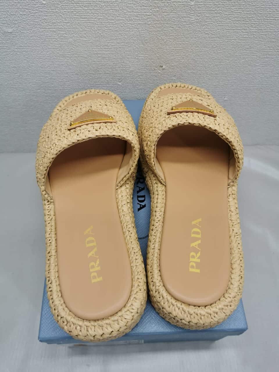 PRADA プラダ クロシェ 厚底スライドサンダル ナチュラル 型番:1XZ761 2C2T F0018 F035 - 画像 (5)