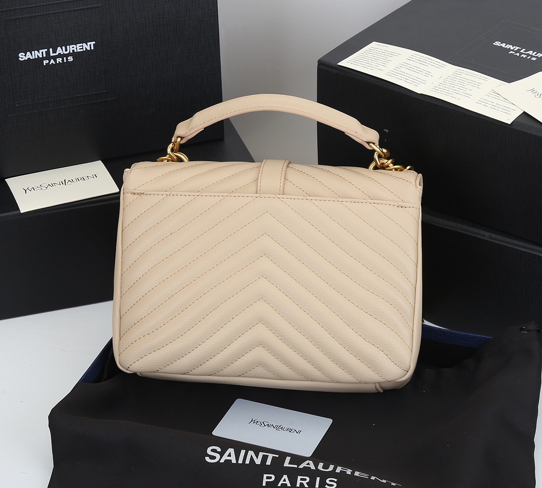 Saint Laurent Collège Medium Chain Bag In Quilted Leather Beige 24Cm 600279Brm072721 - 画像 (3)