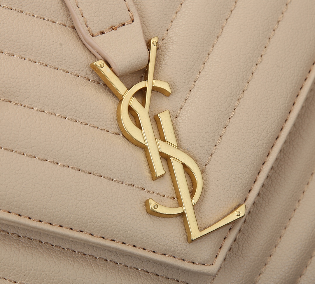 Saint Laurent Collège Medium Chain Bag In Quilted Leather Beige 24Cm 600279Brm072721 - 画像 (6)
