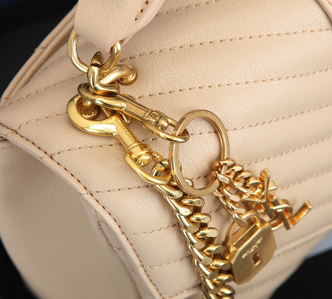 Saint Laurent Collège Medium Chain Bag In Quilted Leather Beige 24Cm 600279Brm072721 - 画像 (10)