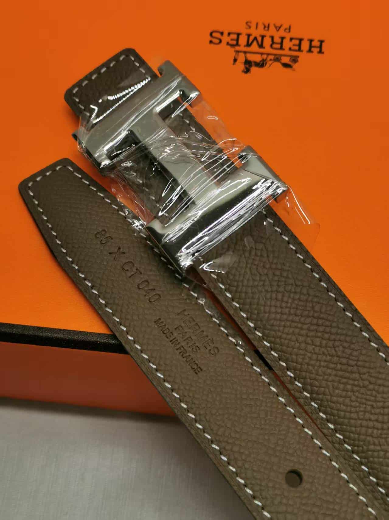 Hermes Belt Togo Swift Silver Buckle Brown 24Mm - 画像 (4)
