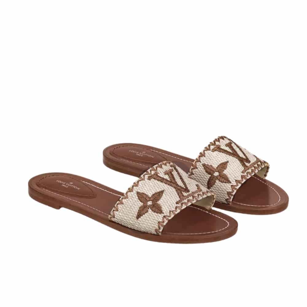 LOUIS VUITTON ルイヴィトン ロックイット フラットミュール コニャックブラウン レザー 1A8SVI